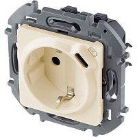 Розетка с заземлением +1хUSB тип C без рамки Legrand Inspiria 1-м. слоновая кость картинка